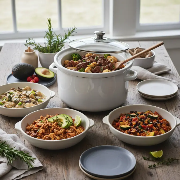 Ilustração editorial: 5 Low Carb Slow Cooker Meals You Can Make in 10 Minutes