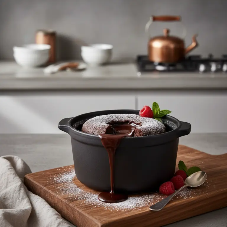 Ilustração editorial: Slow Cooker Lava Cake: 1 Easy Low-Carb Recipe