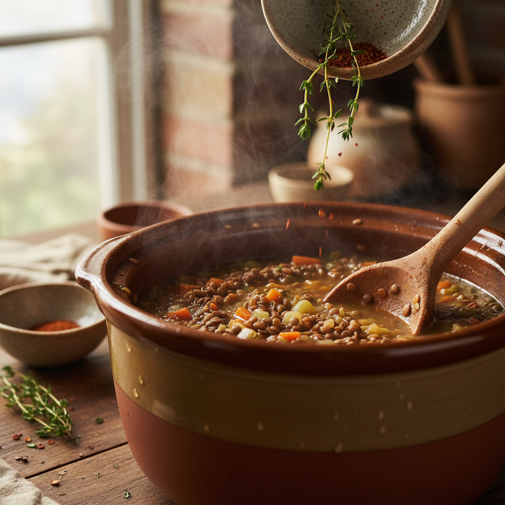 Slow Cooker Lentil Soup: 1 Simple Method for 8 Servings — detail