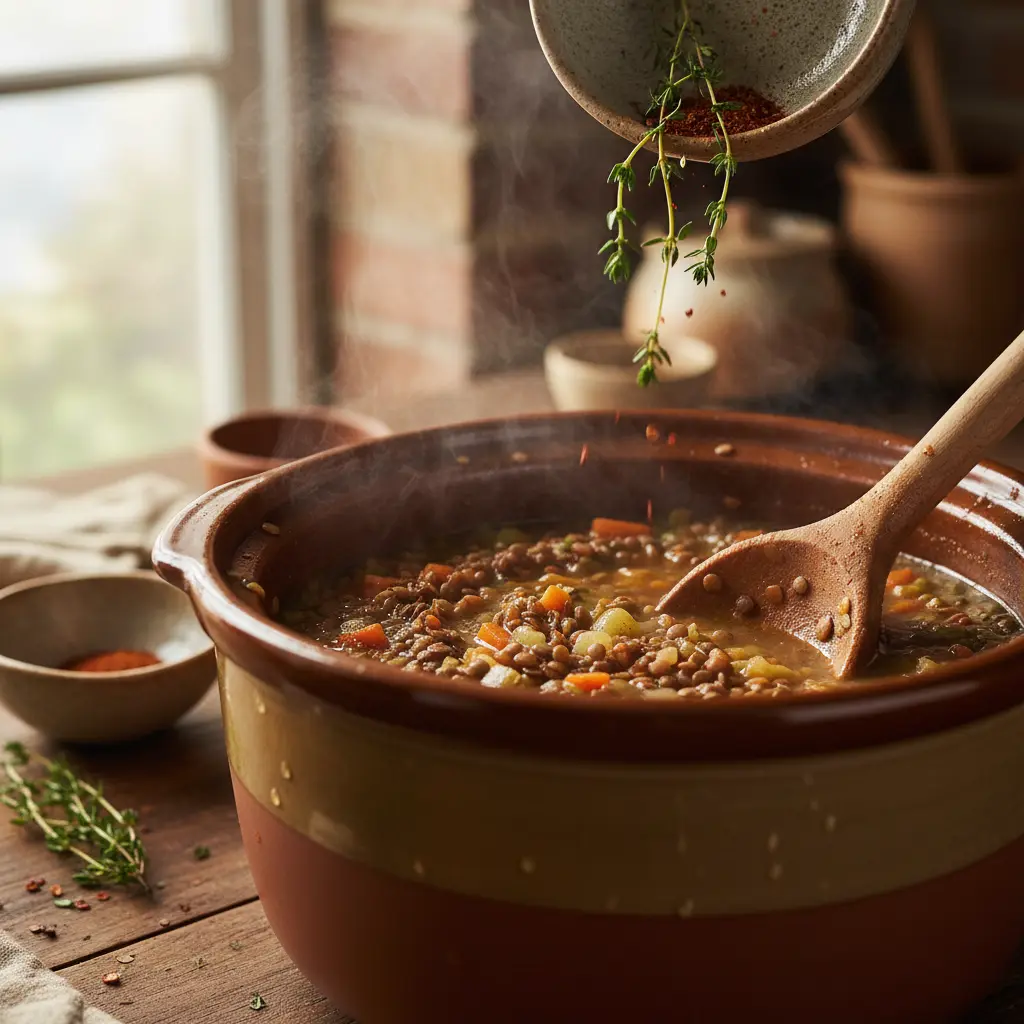 Slow Cooker Lentil Soup: 1 Simple Method for 8 Servings — detail