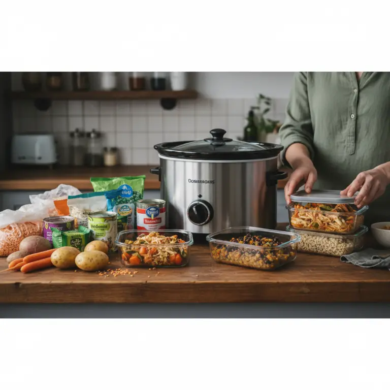 Ilustração editorial: Slow Cooker Meal Prep Budget: Save 50% on Weekly Meals