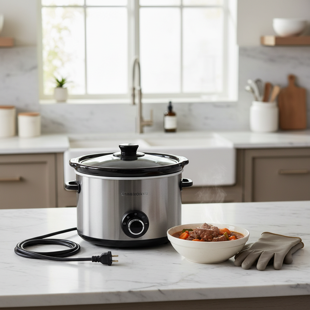 Ilustração editorial: Slow Cooker Safety: 5 Rules for 100% Food Safety Success