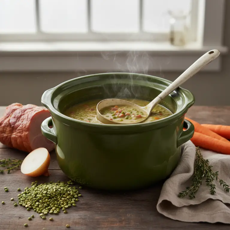 Ilustração editorial: Slow Cooker Split Pea Soup: 1 Simple Method for Perfect Texture