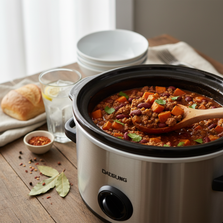 Ilustração editorial: Slow Cooker Sweet Potato Chili: 5 Steps to Perfect Results