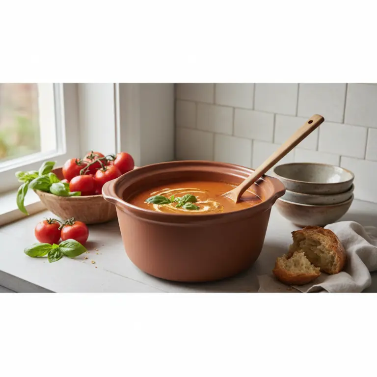Ilustração editorial: Slow Cooker Tomato Soup: A 5-Ingredient Low-Carb Recipe