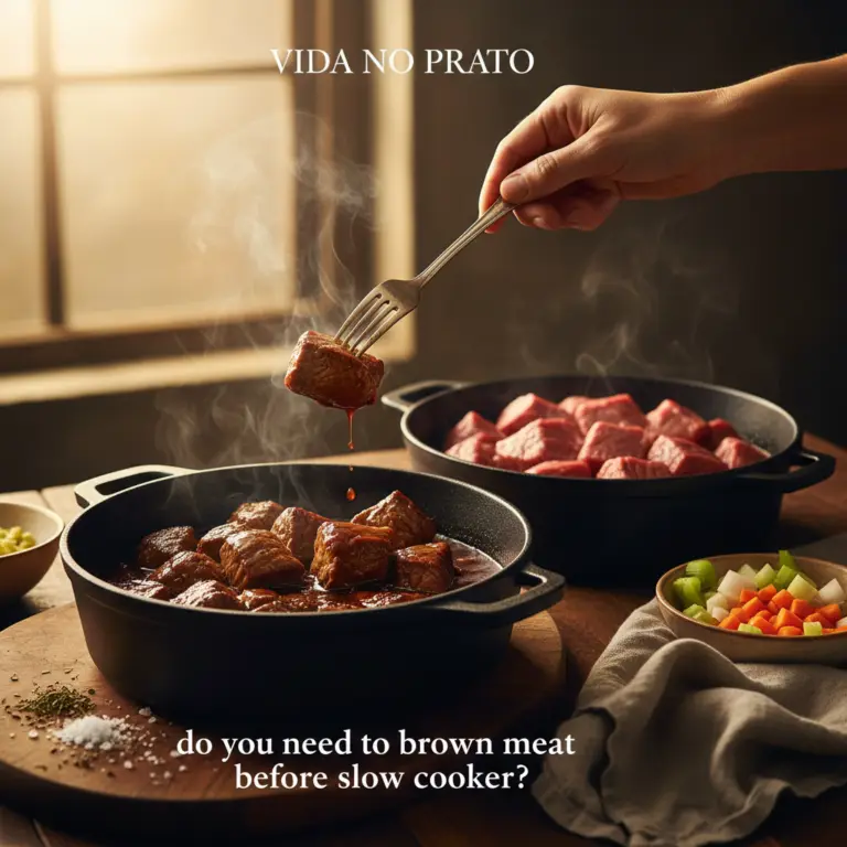 Ilustração editorial: Do You Need to Brown Meat Before Slow Cooker? 3 Reasons Why