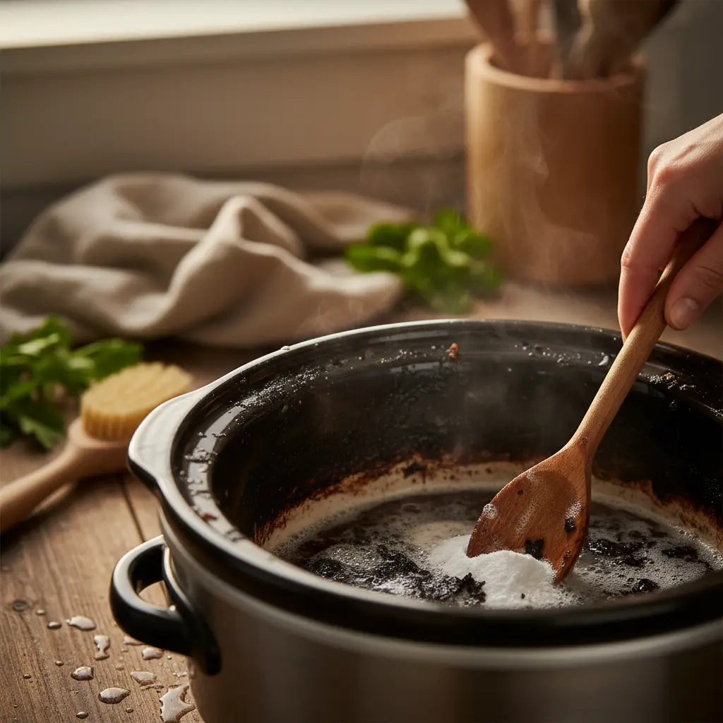 How to Clean Burnt Slow Cooker: The 3-Step Soak Method — detail