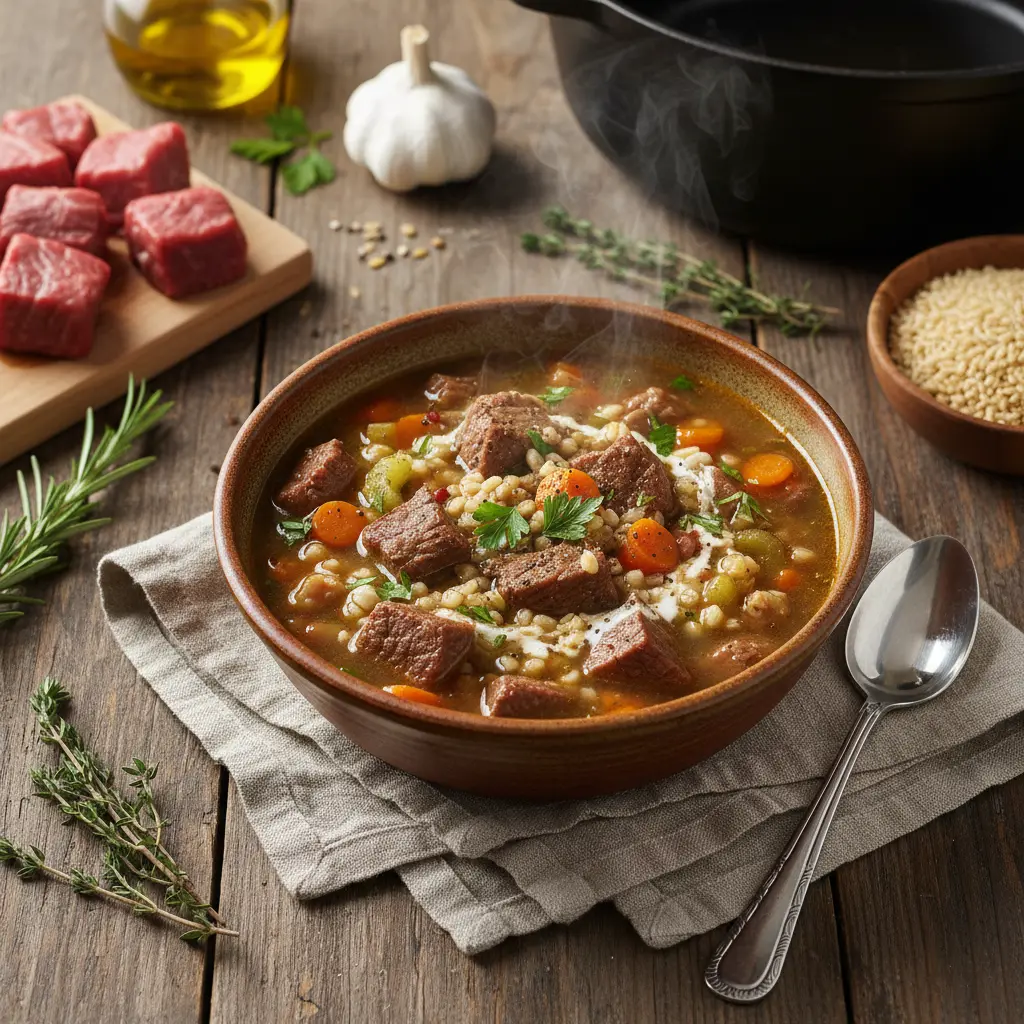 Slow Cooker Beef Barley Soup: 1 Simple Method for 8 Servings — result