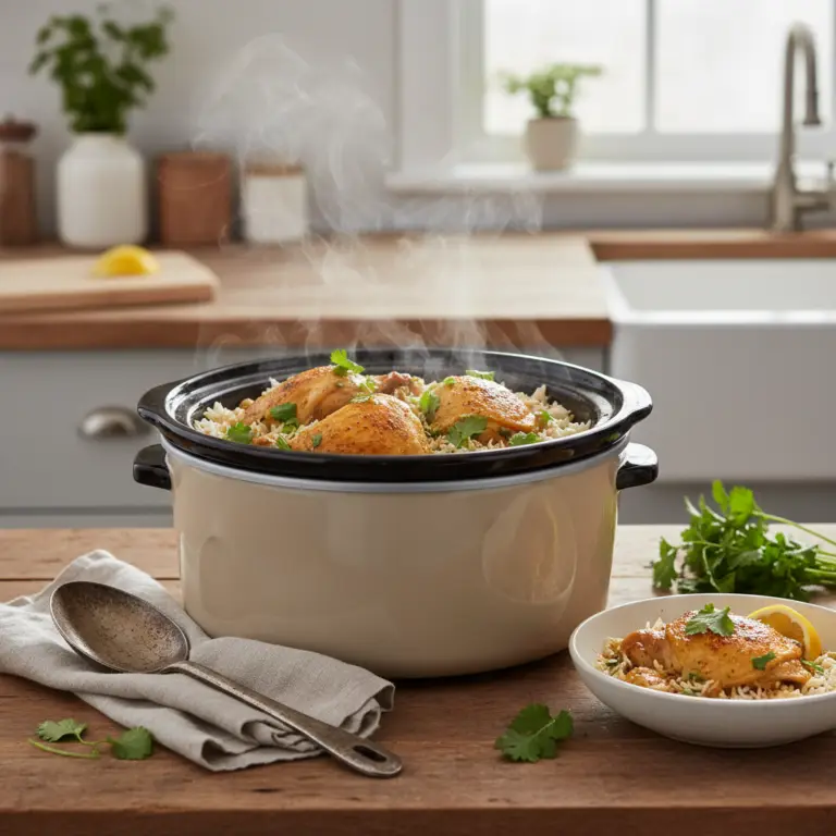 Ilustração editorial: Slow Cooker Chicken and Rice: 3 Ways to Keep It Low-Carb