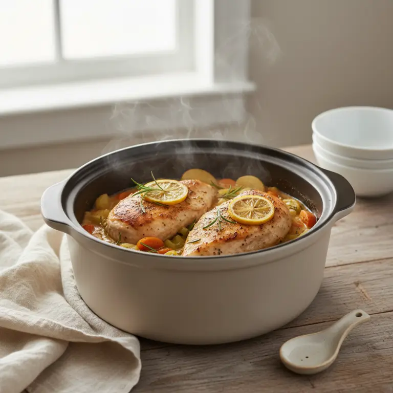 Ilustração editorial: Slow Cooker Chicken Breast: 3 Secrets to 100% Juicy Results