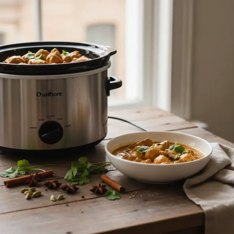 Ilustração editorial: Slow Cooker Chicken Curry: 5 Easy Steps for Low-Carb Success