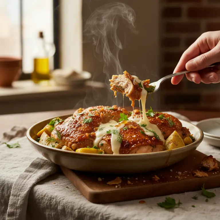 Ilustração editorial: Slow Cooker Chicken Thighs Recipe: 4-Ingredient Lemon Perfection