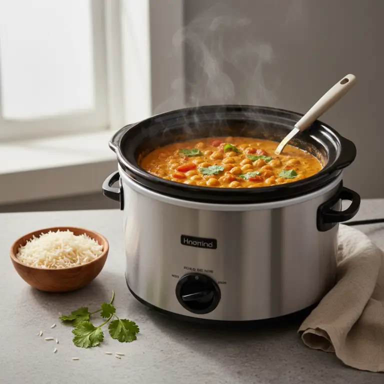Ilustração editorial: Slow Cooker Chickpea Curry: The 4-Hour Low-Carb Guide
