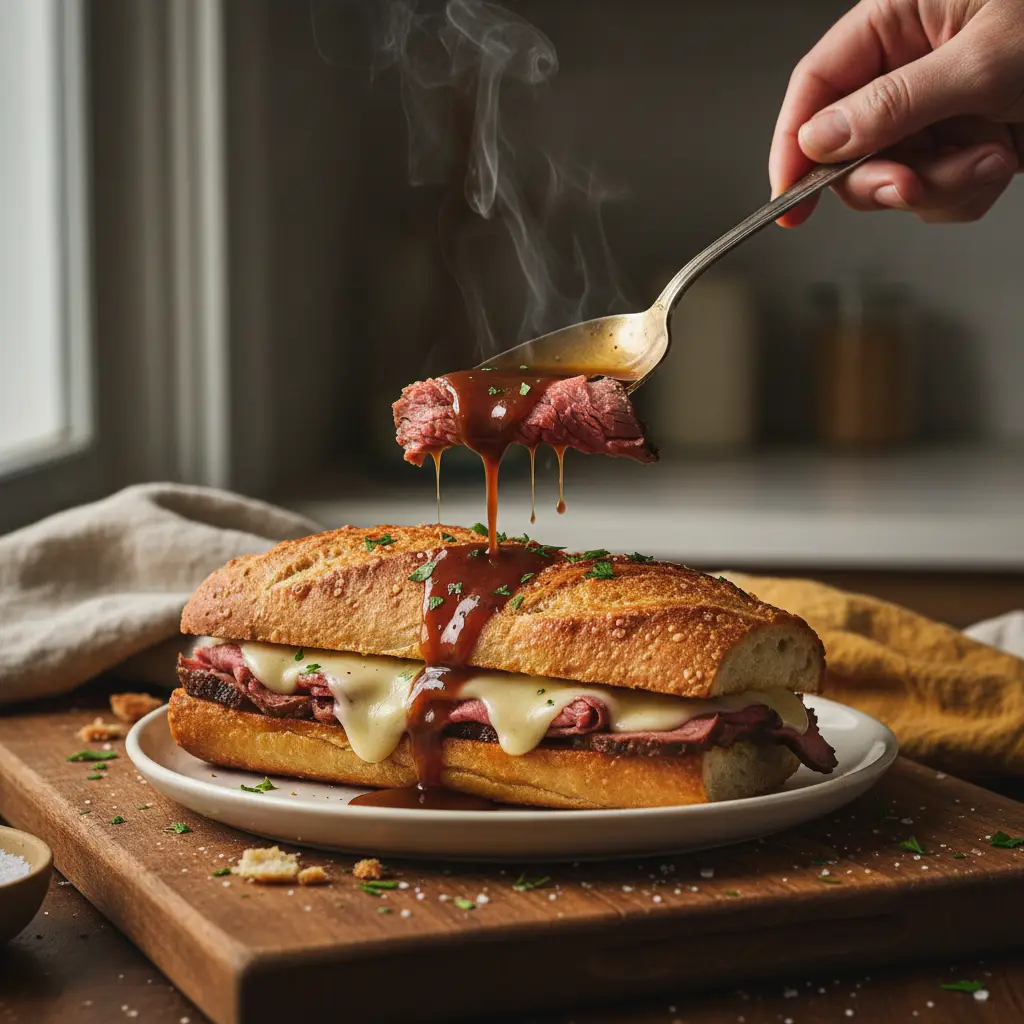 Slow Cooker French Dip: 5-Ingredient Low-Carb Success — detail