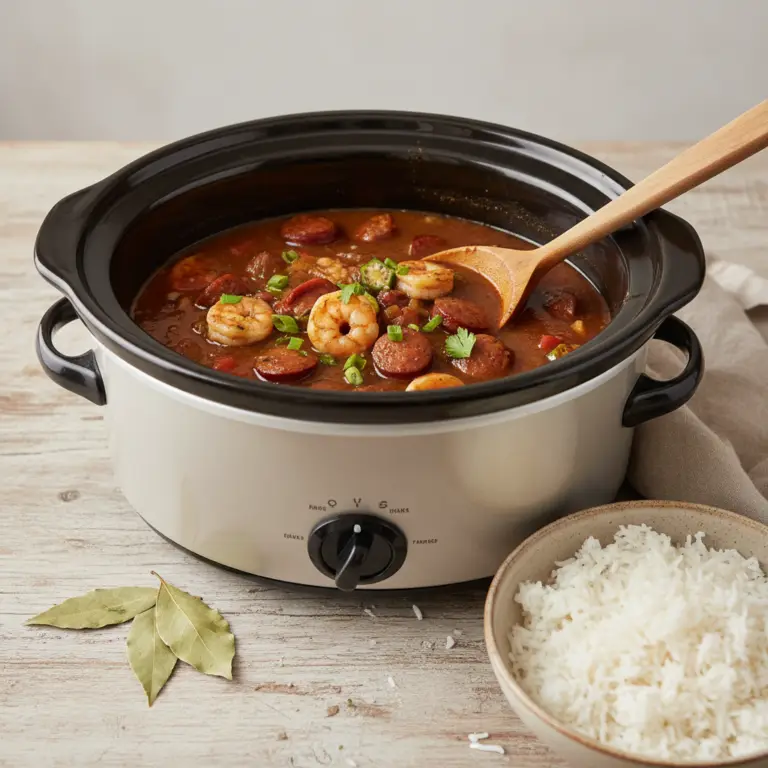 Ilustração editorial: Slow Cooker Gumbo: 5 Low-Carb Secrets for Authentic Flavor