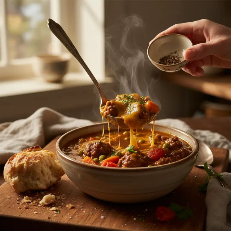 Ilustração editorial: Slow Cooker Hamburger Soup: 1 Hearty Low-Carb Meal Plan