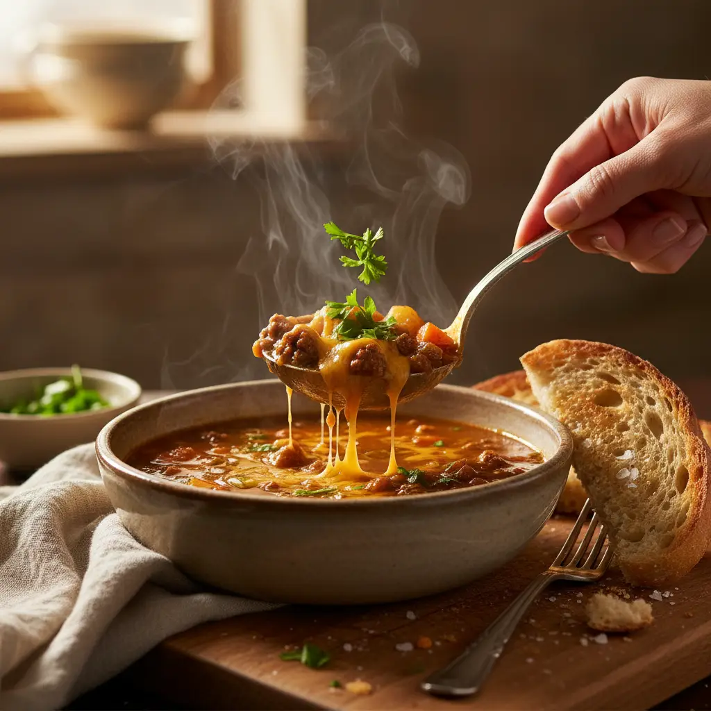 Slow Cooker Hamburger Soup: 1 Hearty Low-Carb Meal Plan — detail