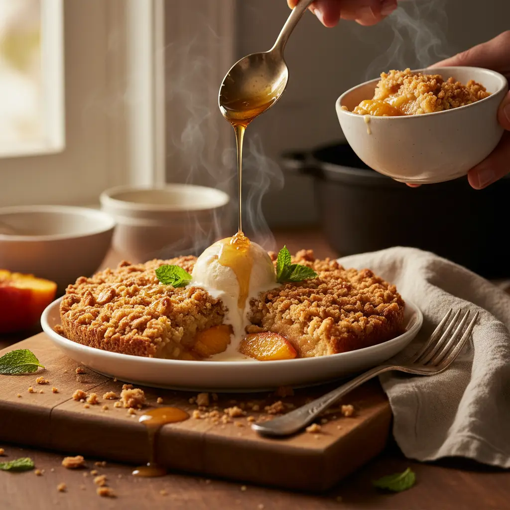 Slow Cooker Peach Cobbler: 3-Step Low-Carb Recipe — detail