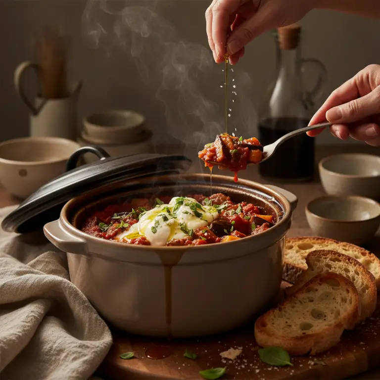 Ilustração editorial: Slow Cooker Ratatouille: 5-Step Low-Carb Flavor Bomb